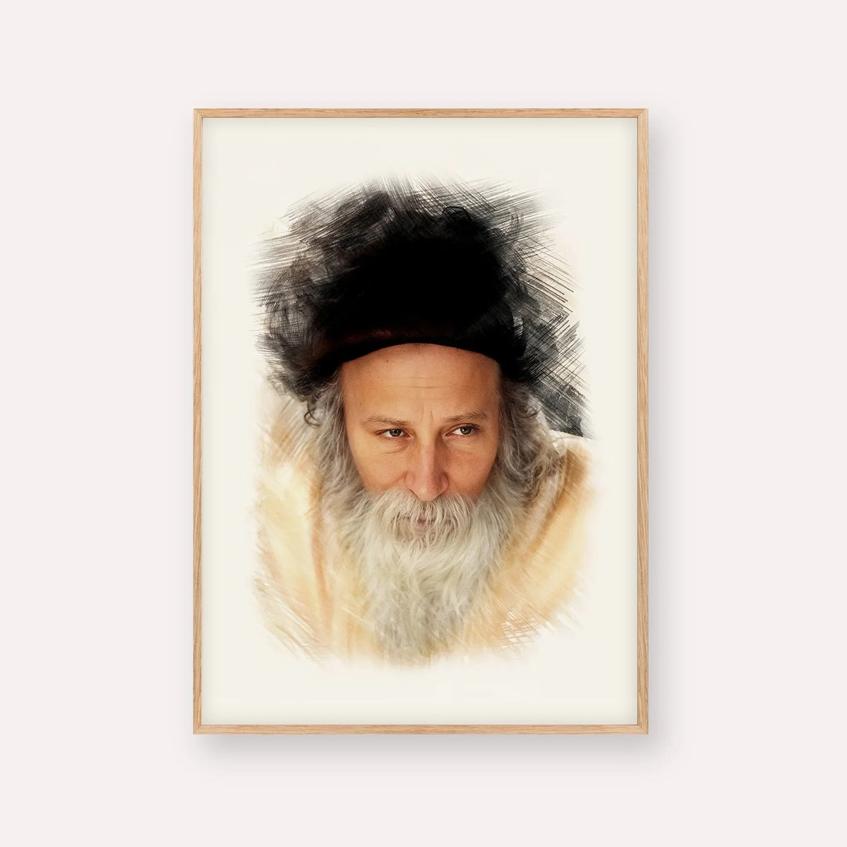 Rabbi Yitzchak Meir Morgenstern – Wood Frame Vertical | Jewish Wall Art, Gedolim Pictures