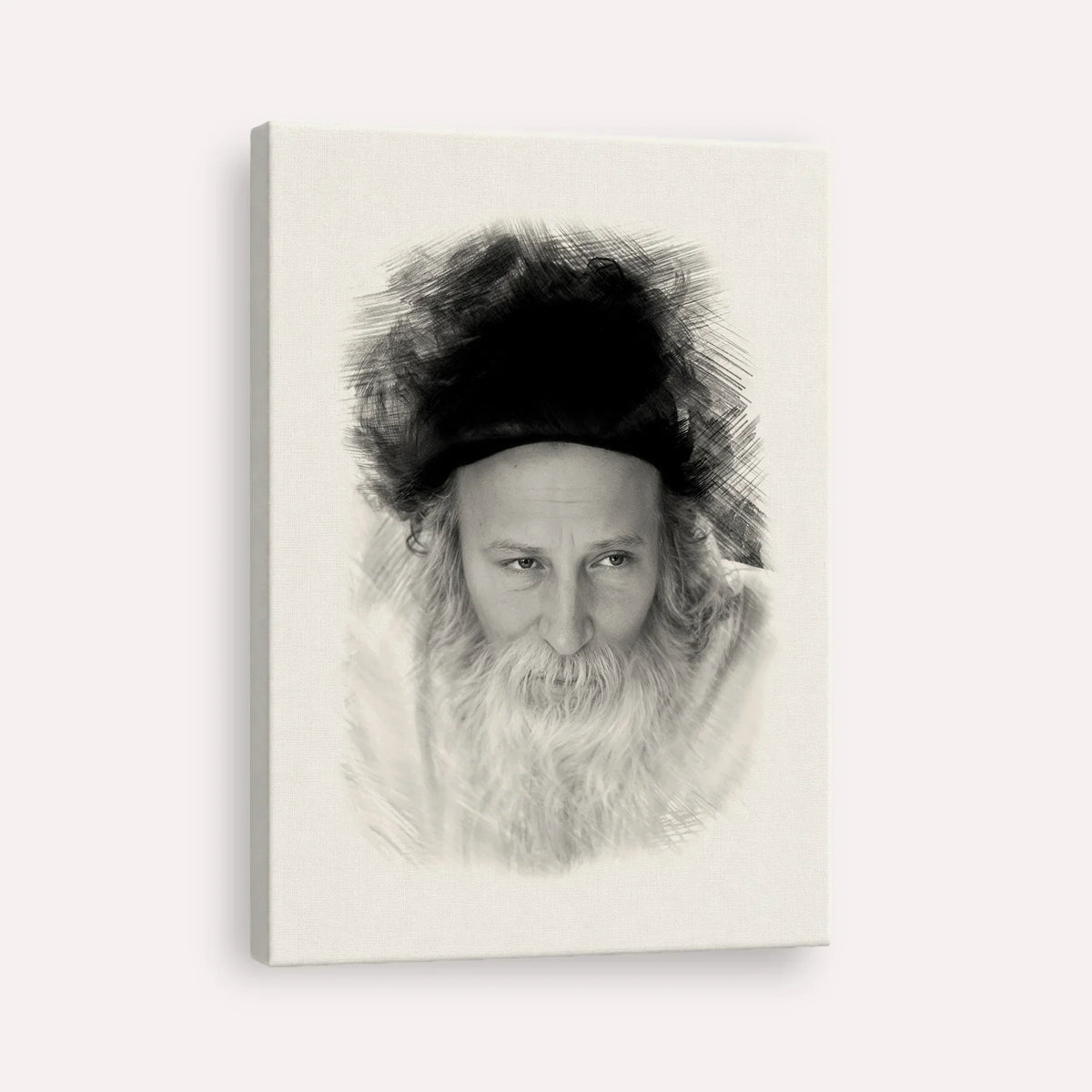 Rabbi Yitzchak Meir Morgenstern – Black & White – Canvas Vertical | Jewish Wall Art, Gedolim Pictures