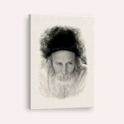 Rabbi Yitzchak Meir Morgenstern – Black & White – Canvas Vertical | Jewish Wall Art, Gedolim Pictures
