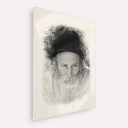 Rabbi Yitzchak Meir Morgenstern – Black & White – Acrylic Glass Vertical | Jewish Wall Art, Gedolim Pictures