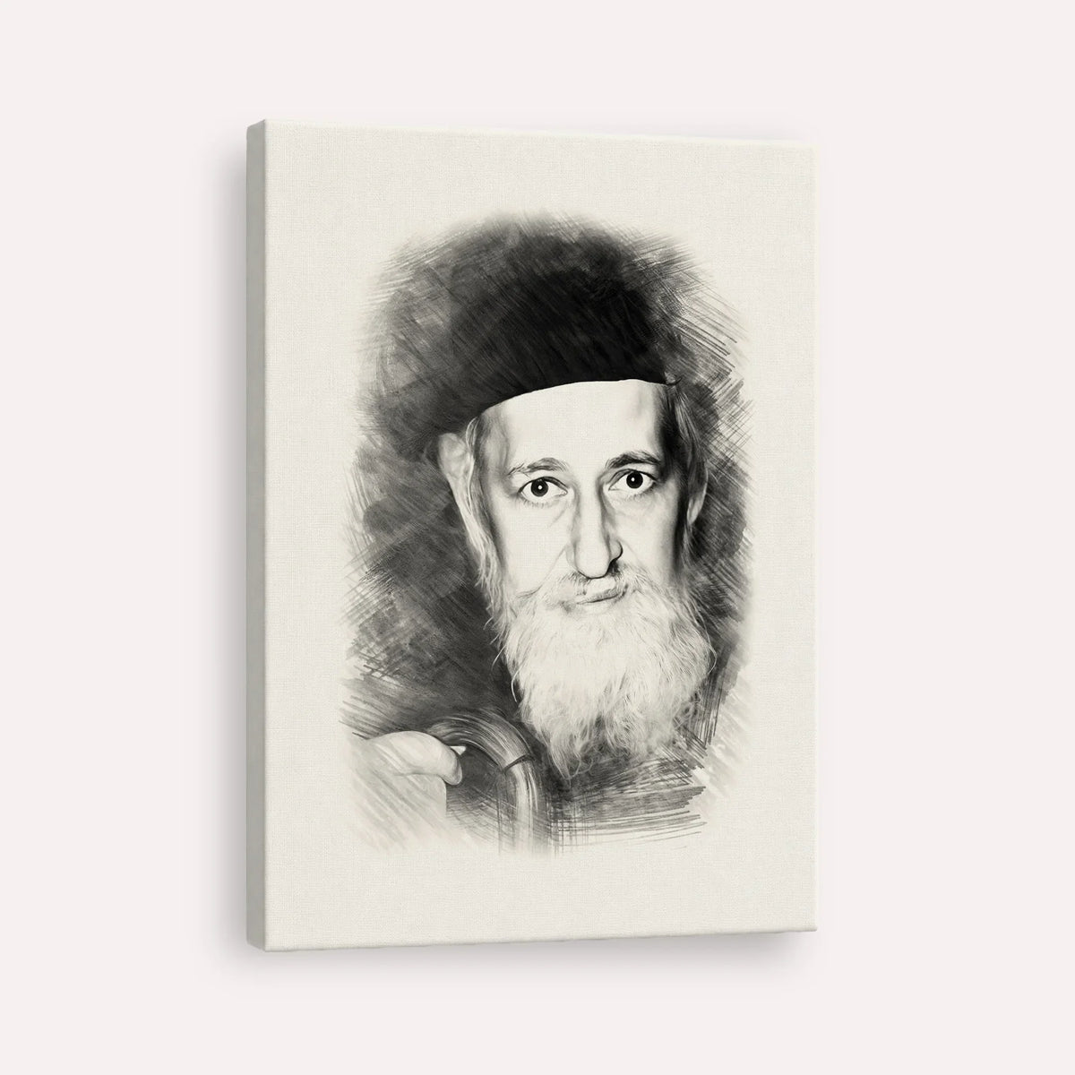Rabbi Yitzchok Zev Soloveitchik (The Brisker Rav) – Black & White – Canvas Vertical | Jewish Wall Art, Gedolim Pictures