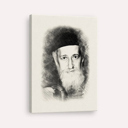 Rabbi Yitzchok Zev Soloveitchik (The Brisker Rav) – Black & White – Canvas Vertical | Jewish Wall Art, Gedolim Pictures
