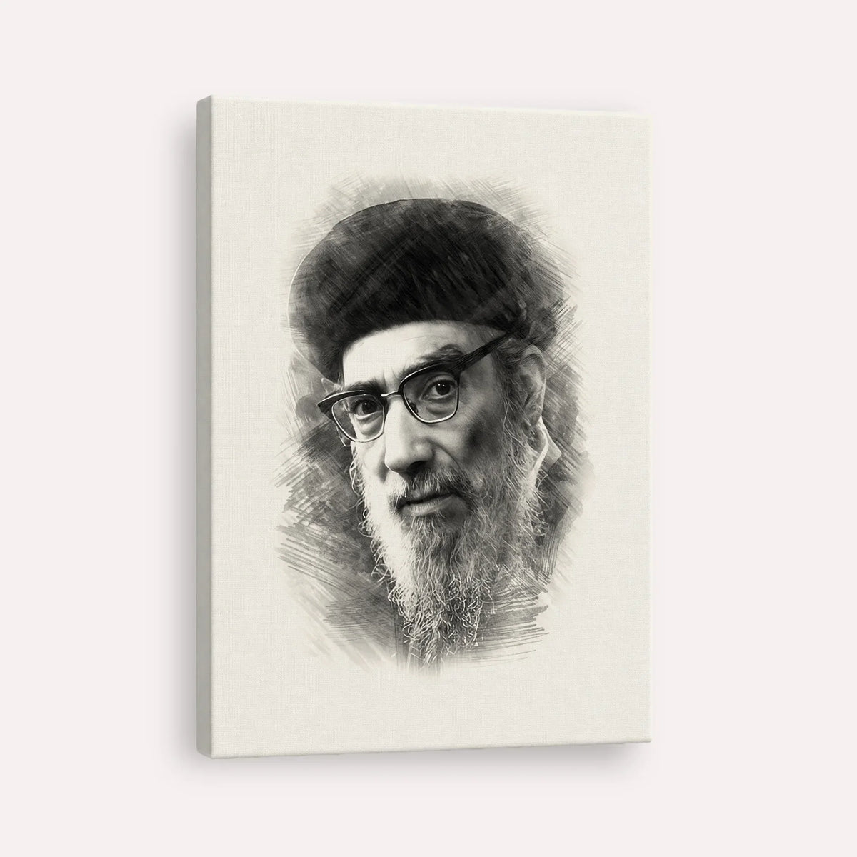 Rabbi Yitzhak Abuchatzira (Baba Haki) – Black & White – Canvas Vertical | Jewish Wall Art, Gedolim Pictures
