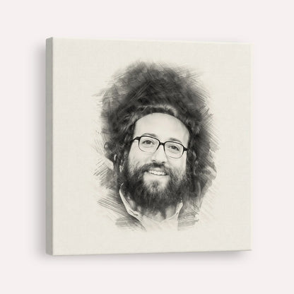 Rabbi Yoel Roth – Black & White – Canvas Square | Jewish Wall Art, Gedolim Pictures