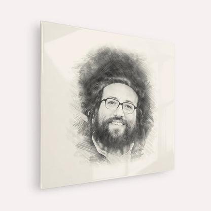Rabbi Yoel Roth – Black & White – Acrylic Glass Square | Jewish Wall Art, Gedolim Pictures