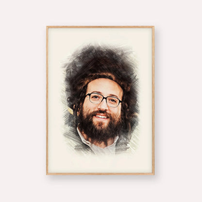 Rabbi Yoel Roth – Wood Frame Vertical | Jewish Wall Art, Gedolim Pictures