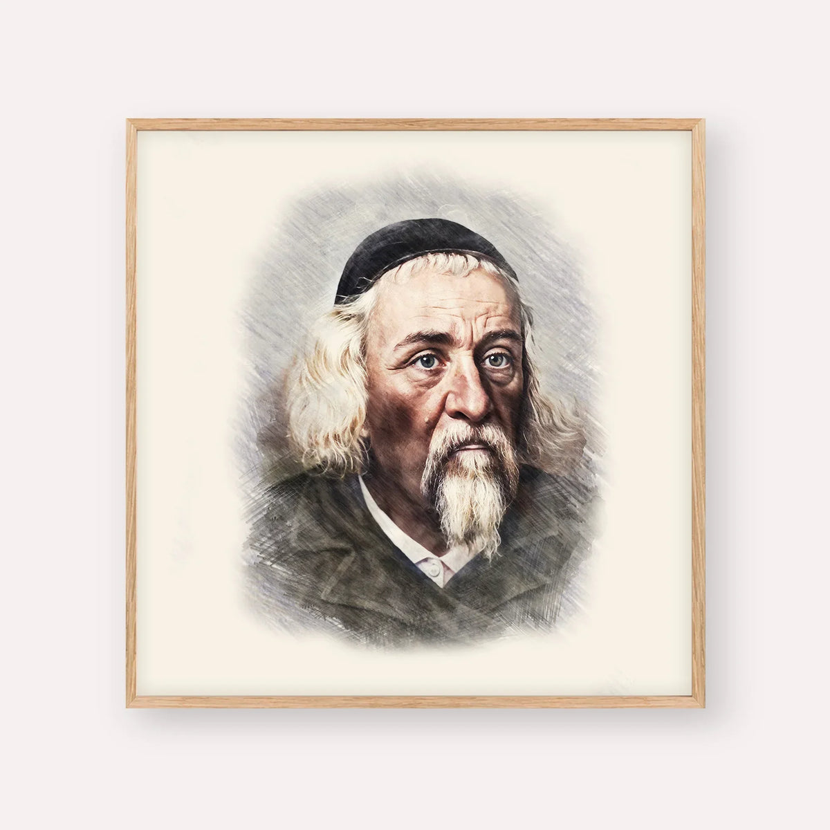 Rabbi Yosef Dov Soloveitchik - Beis Halevi – Wood Frame Square | Jewish Wall Art, Gedolim Pictures