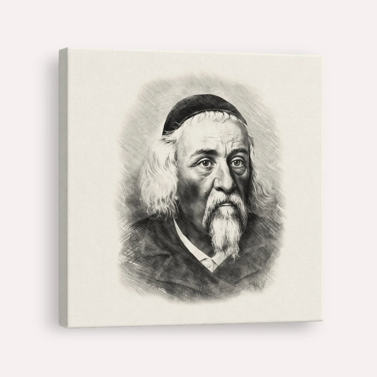 Rabbi Yosef Dov Soloveitchik - Beis Halevi – Black & White – Canvas Square | Jewish Wall Art, Gedolim Pictures