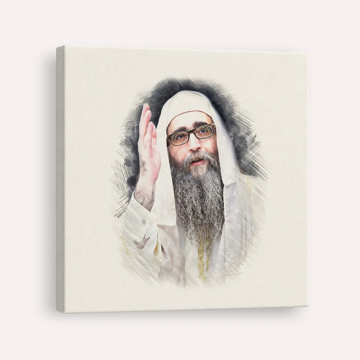 Rabbi Yoshiyahu Yosef Pinto – Canvas Square | Jewish Wall Art, Gedolim Pictures