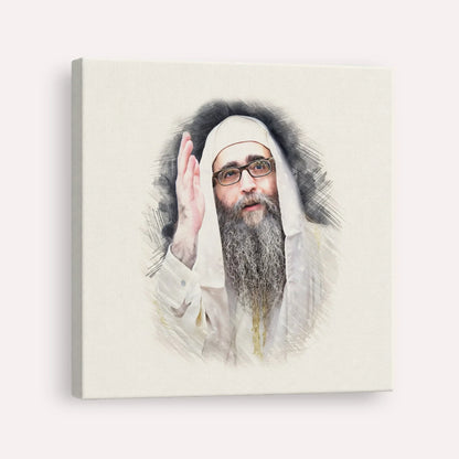Rabbi Yoshiyahu Yosef Pinto – Canvas Square | Jewish Wall Art, Gedolim Pictures