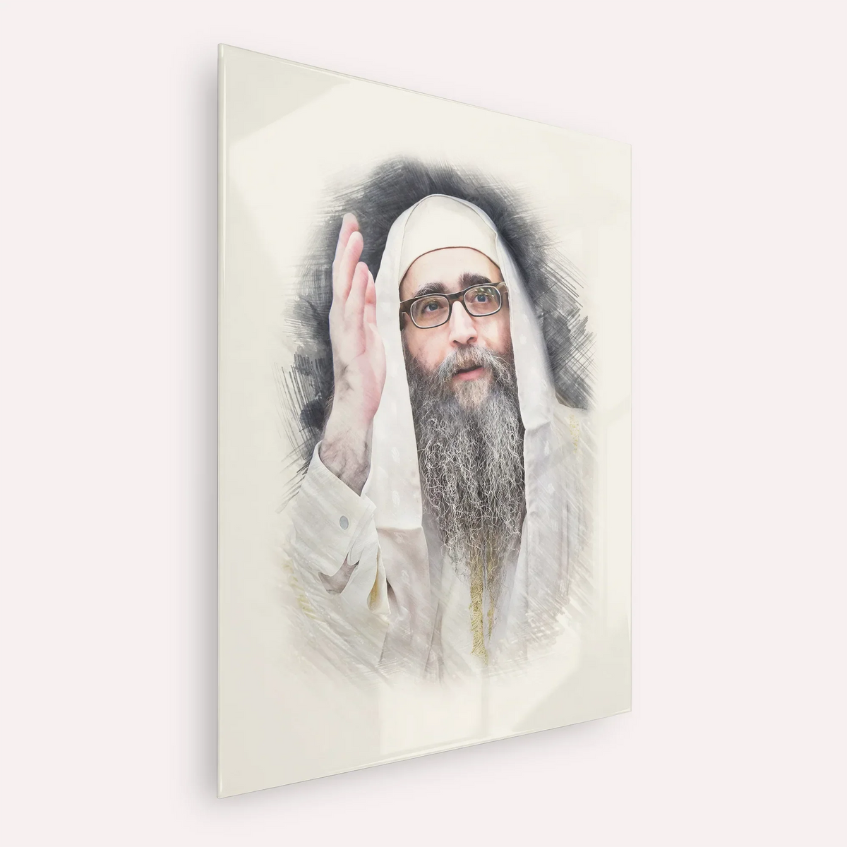 Rabbi Yoshiyahu Yosef Pinto – Acrylic Glass Vertical | Jewish Wall Art, Gedolim Pictures