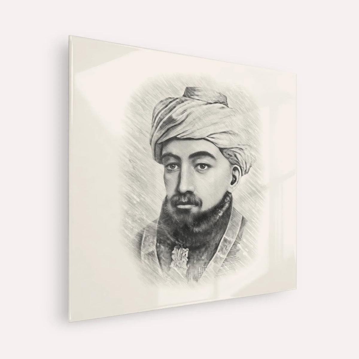 Rambam – Black & White – Acrylic Glass Square | Jewish Wall Art, Gedolim Pictures