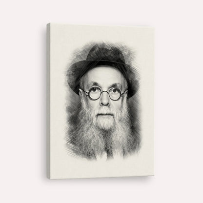 Rav Avraham Pam – Black & White – Canvas Vertical | Jewish Wall Art, Gedolim Pictures