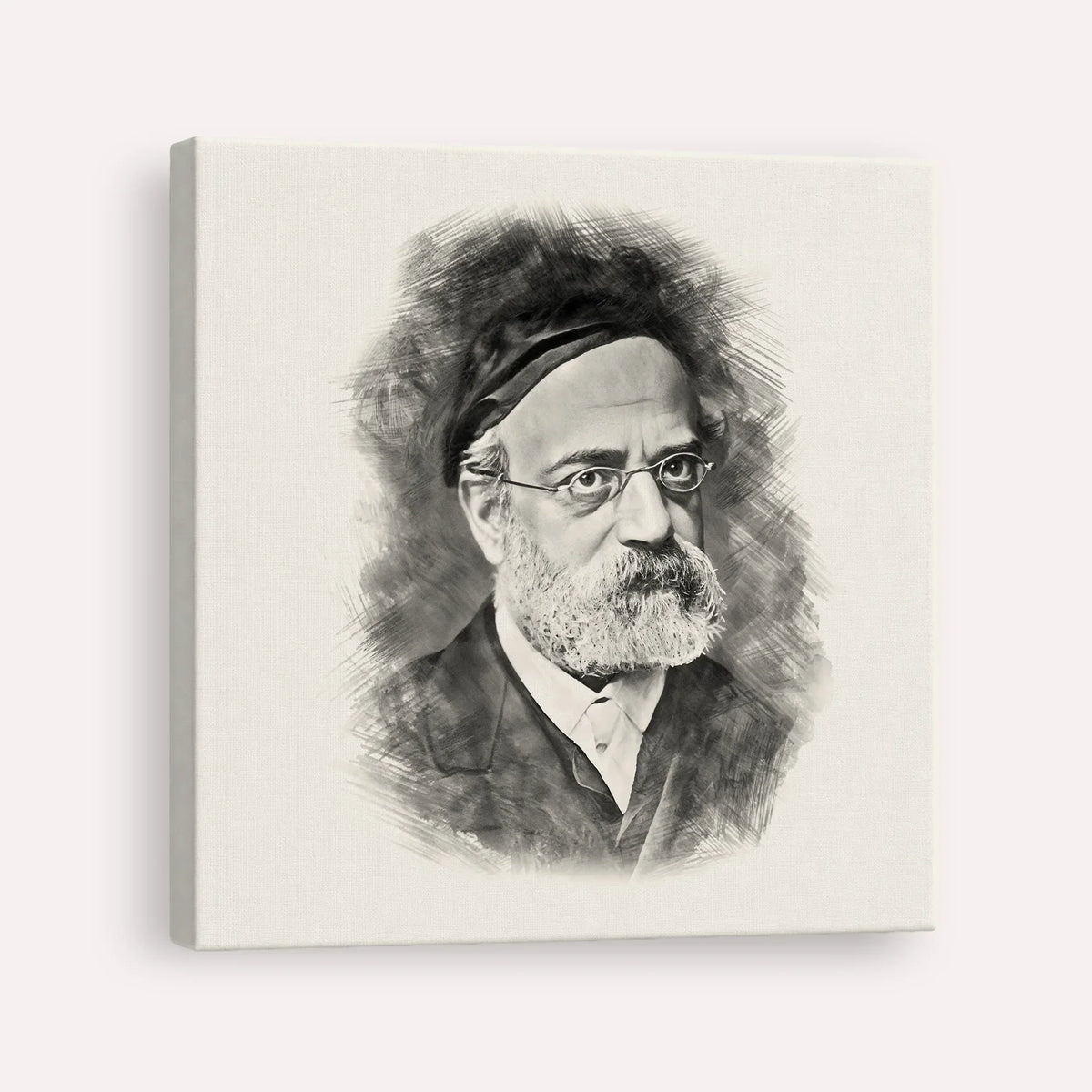 Rav Samson Raphael Hirsch – Black & White – Canvas Square | Jewish Wall Art, Gedolim Pictures
