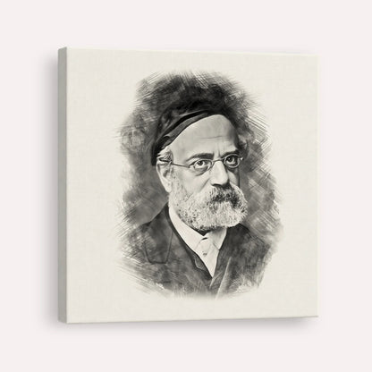 Rav Samson Raphael Hirsch – Black & White – Canvas Square | Jewish Wall Art, Gedolim Pictures