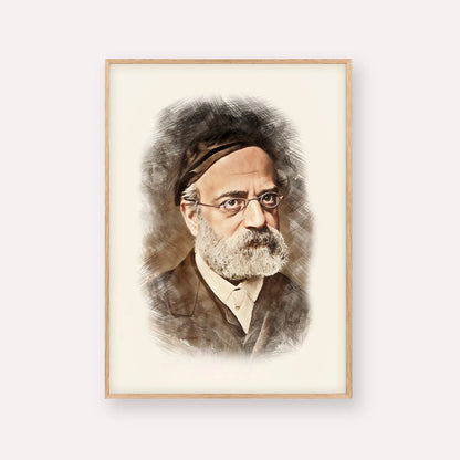 Rav Samson Raphael Hirsch – Wood Frame Vertical | Jewish Wall Art, Gedolim Pictures