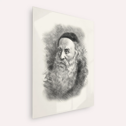 Rav Shneur Zalman (Baal HaTanya) – Black & White – Acrylic Glass Vertical | Jewish Wall Art, Gedolim Pictures