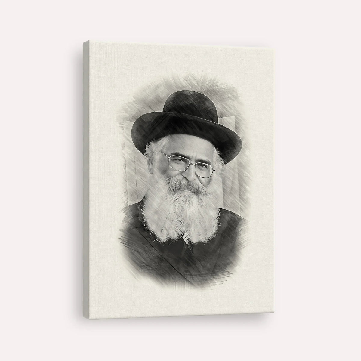 Rav Yoram Abergel – Black & White – Canvas Vertical | Jewish Wall Art, Gedolim Pictures