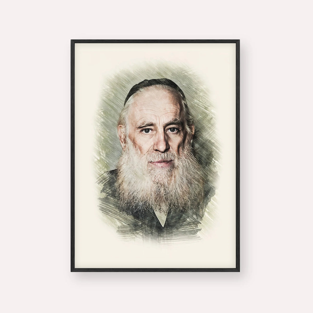 Rav Yosef Kahaneman (The Ponevezhher Rav) – Black Frame Vertical | Jewish Wall Art, Gedolim Pictures
