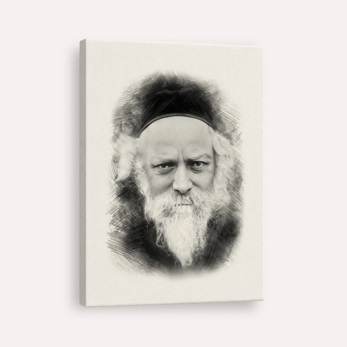 Reb Boruch Ber – Black & White – Canvas Vertical | Jewish Wall Art, Gedolim Pictures