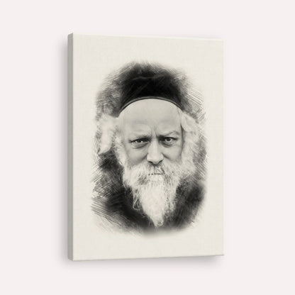 Reb Boruch Ber – Black & White – Canvas Vertical | Jewish Wall Art, Gedolim Pictures