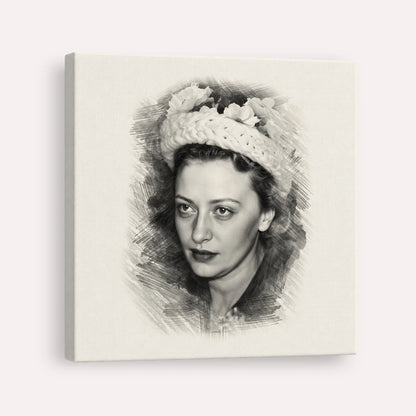 Rebbetzin Chaya Mushka Schneerson – Black & White – Canvas Square | Jewish Wall Art, Gedolim Pictures