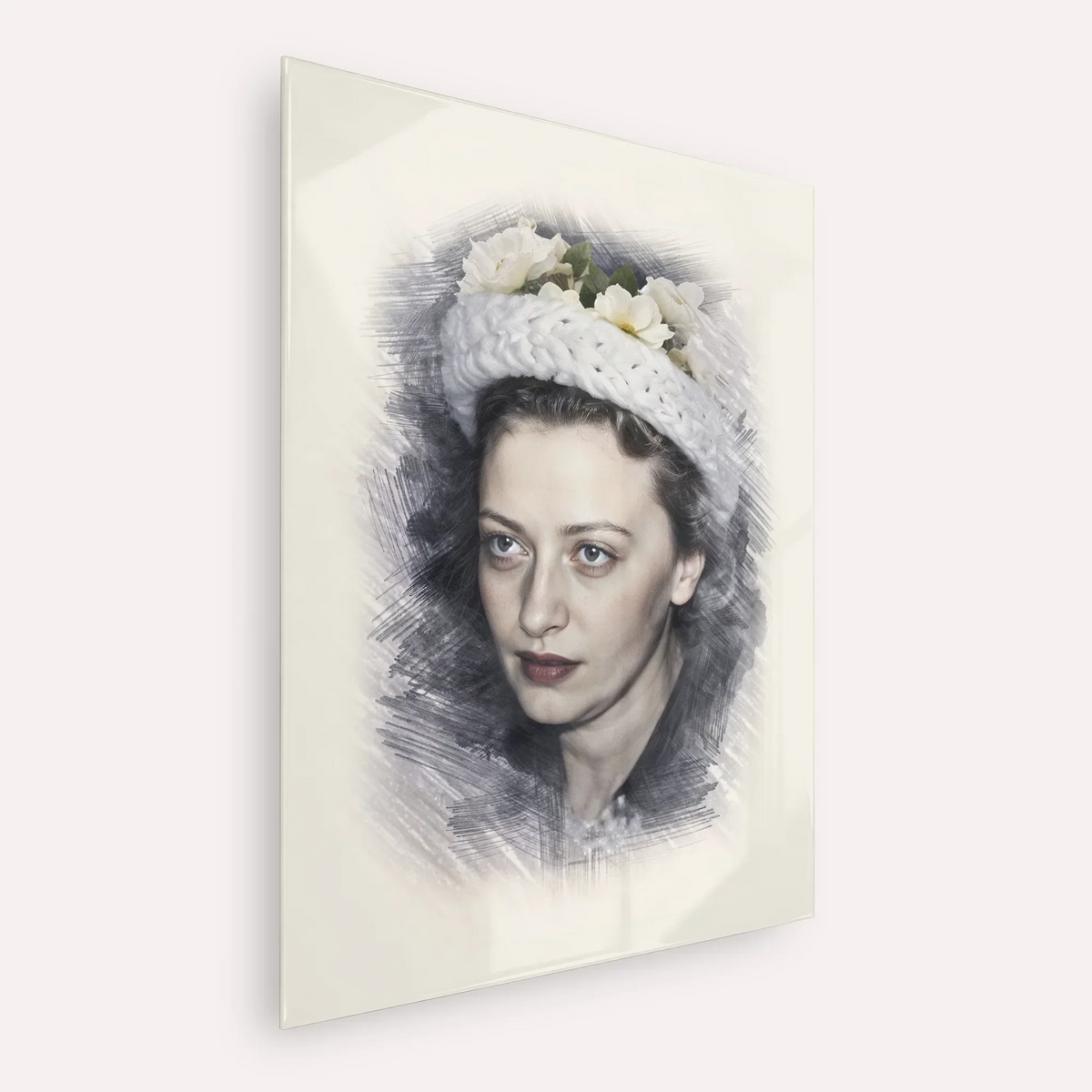 Rebbetzin Chaya Mushka Schneerson – Acrylic Glass Vertical | Jewish Wall Art, Gedolim Pictures