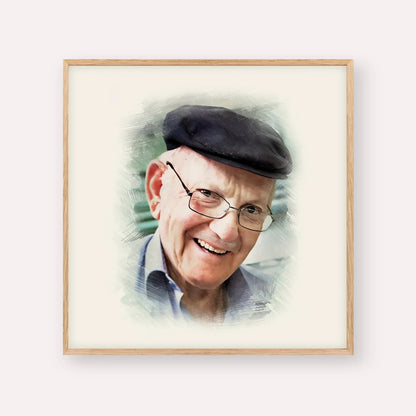 The Chalban - Rabbi Chaim Cohen – Wood Frame Square | Jewish Wall Art, Gedolim Pictures