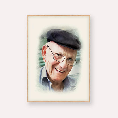 The Chalban - Rabbi Chaim Cohen – Wood Frame Vertical | Jewish Wall Art, Gedolim Pictures