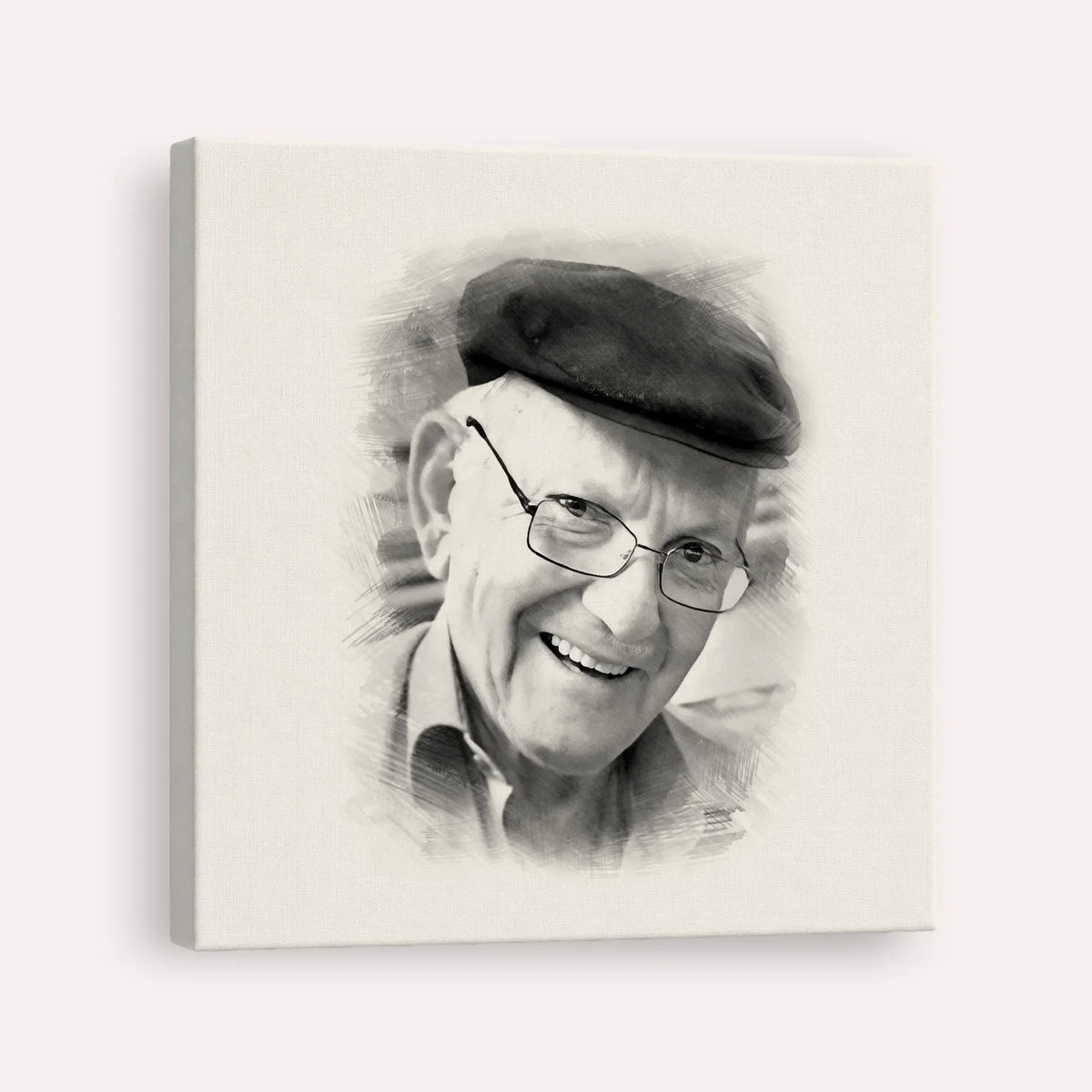 The Chalban - Rabbi Chaim Cohen – Black & White – Canvas Square | Jewish Wall Art, Gedolim Pictures