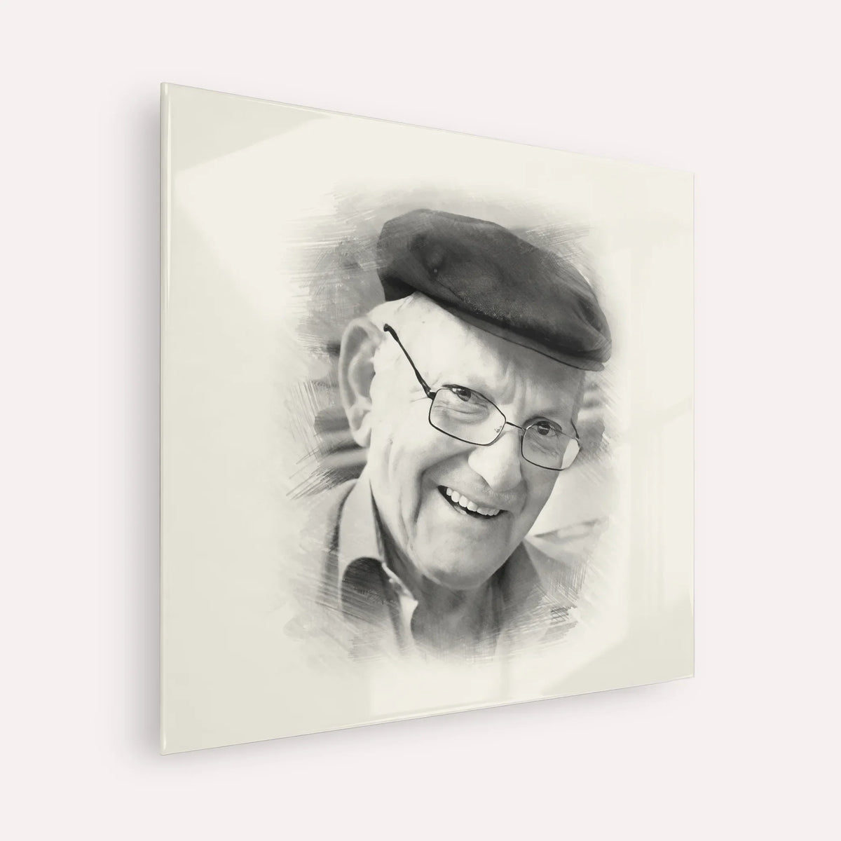 The Chalban - Rabbi Chaim Cohen – Black & White – Acrylic Glass Square | Jewish Wall Art, Gedolim Pictures