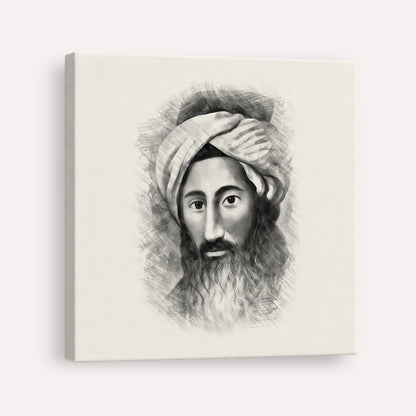 The Chida – Black & White – Canvas Square | Jewish Wall Art, Gedolim Pictures