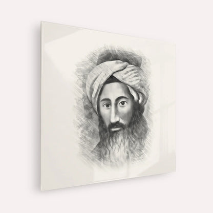 The Chida – Black & White – Acrylic Glass Square | Jewish Wall Art, Gedolim Pictures
