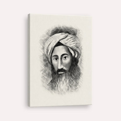 The Chida – Black & White – Canvas Vertical | Jewish Wall Art, Gedolim Pictures