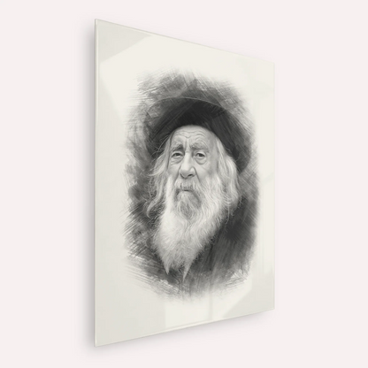 The Steipler – Black & White – Acrylic Glass Vertical | Jewish Wall Art, Gedolim Pictures
