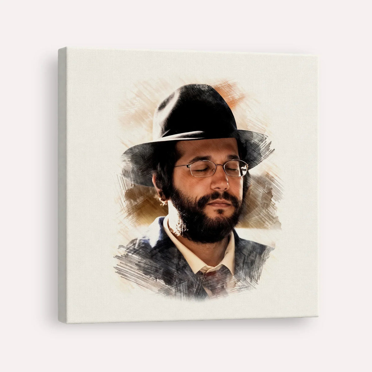 The Yanuka - Rabbi Shlomo Yehuda – Canvas Square | Jewish Wall Art, Gedolim Pictures