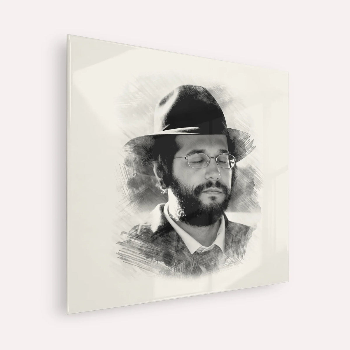 The Yanuka - Rabbi Shlomo Yehuda – Acrylic Glass Square | Jewish Wall Art, Gedolim Pictures