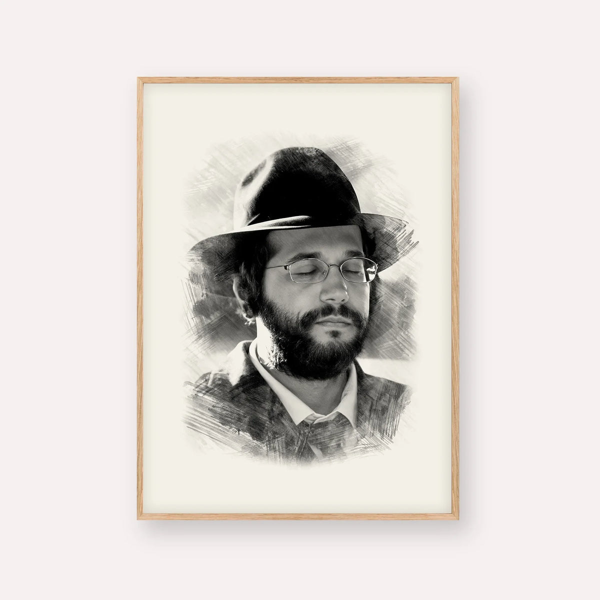 The Yanuka - Rabbi Shlomo Yehuda – Wood Frame Vertical | Jewish Wall Art, Gedolim Pictures