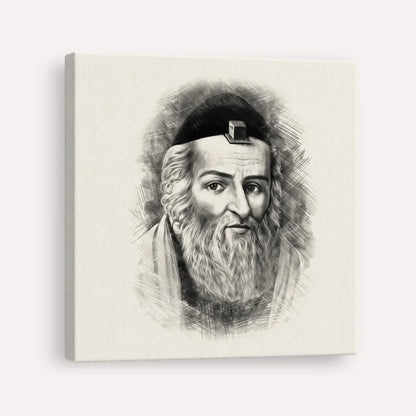 Vilna Gaon – Black & White – Canvas Square | Jewish Wall Art, Gedolim Pictures
