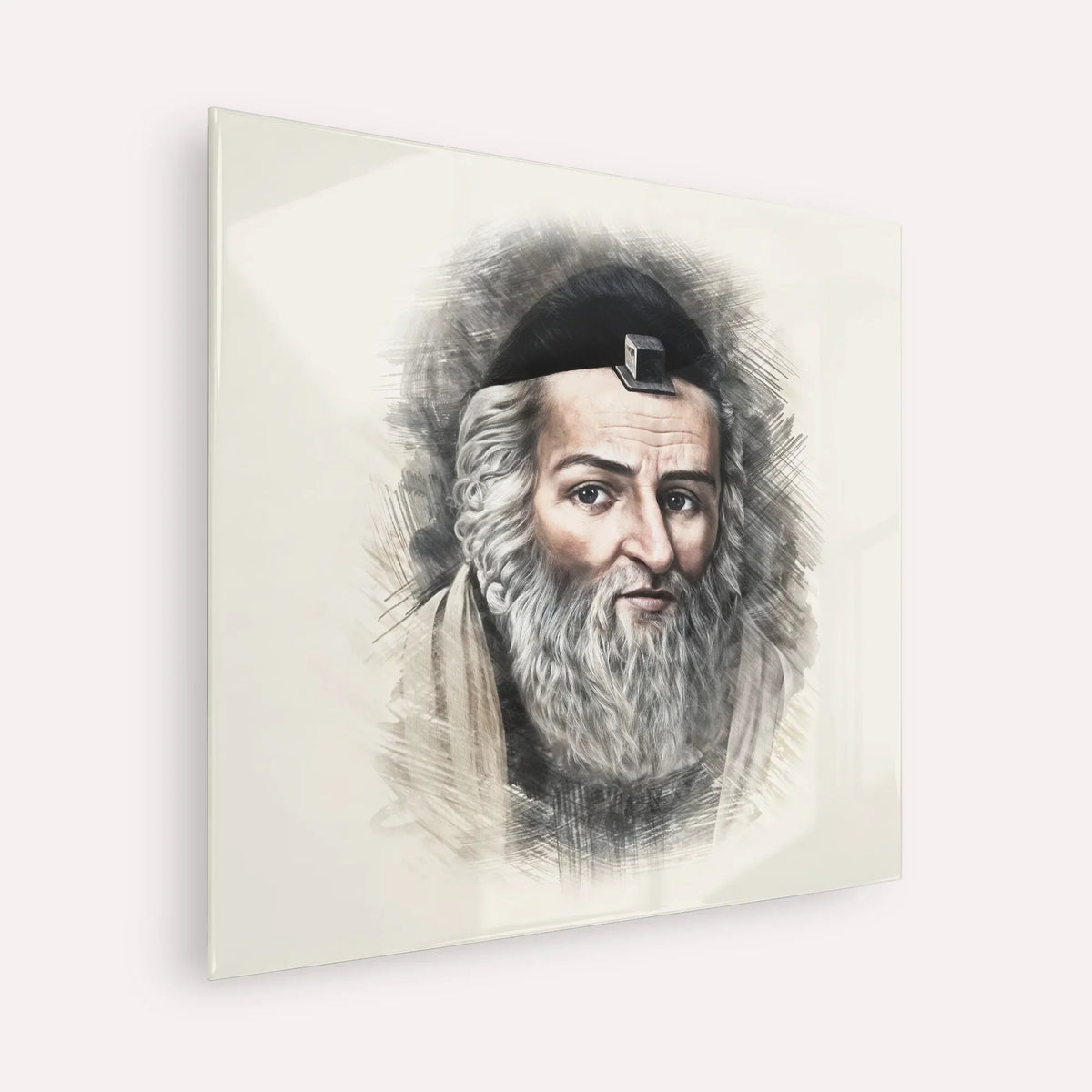 Vilna Gaon – Acrylic Glass Square | Jewish Wall Art, Gedolim Pictures