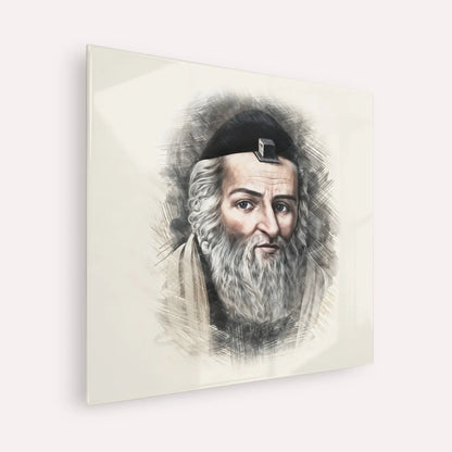 Vilna Gaon – Acrylic Glass Square | Jewish Wall Art, Gedolim Pictures