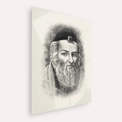 Vilna Gaon – Black & White – Acrylic Glass Vertical | Jewish Wall Art, Gedolim Pictures