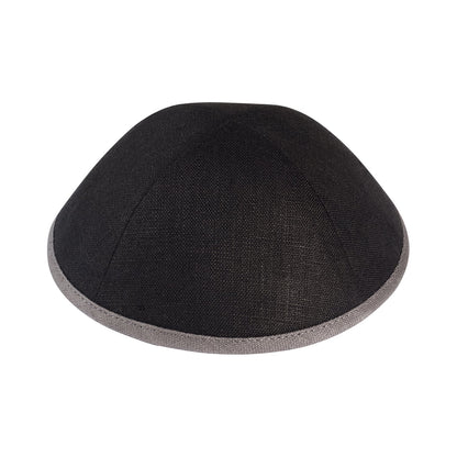iKippah Black Linen W/ Colored Rims
