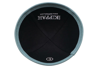 iKippah Black Linen W/ Sea Green Rim