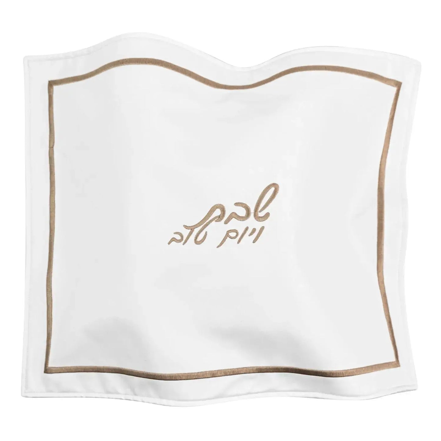 PU Leather Challah Cover - Gold / White [Hotel]