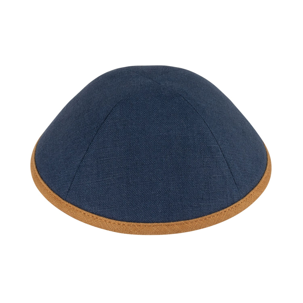 iKippah Navy Linen W/ Camel Rim