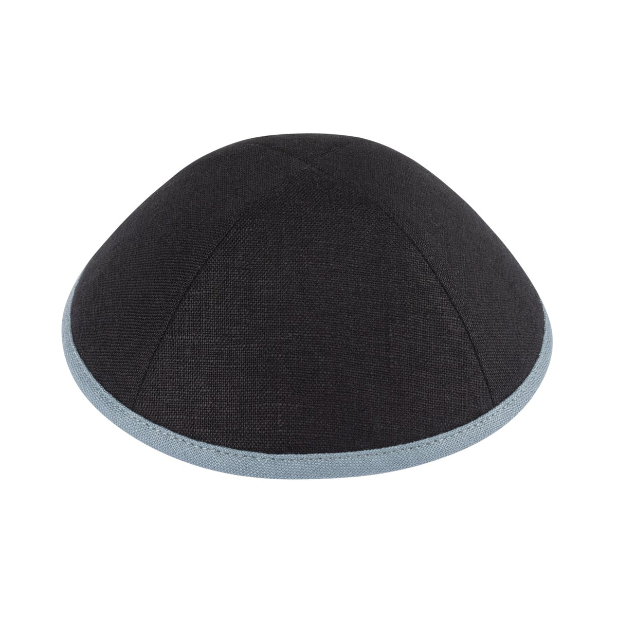 iKippah Black Linen W/ Blue Gray Linen Rim