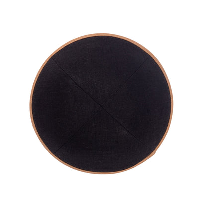 iKippah Black Linen W/ Colored Rims