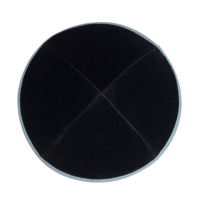 iKippah Black Velvet W/ Blue Gray Rim
