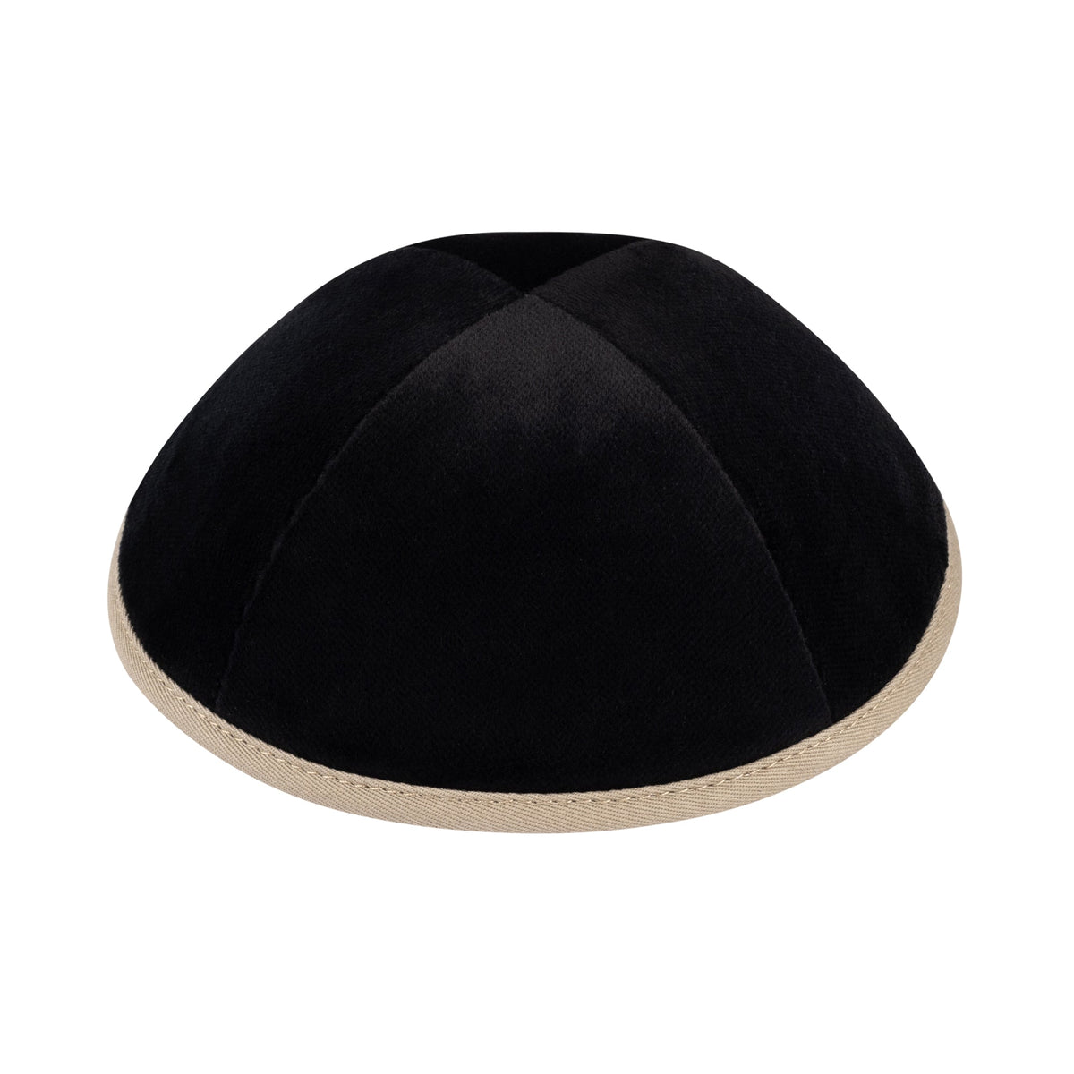 iKippah Black Velvet W/ Dark Tan Rim